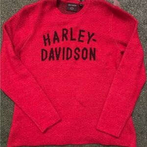 Harley-Davidson Women's Midwest Intarsia Knit Sweater in Chili Red